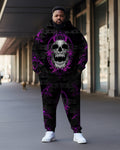 Big & Tall Purple Graffiti Hoodie Sweatpants Set for big men view 1