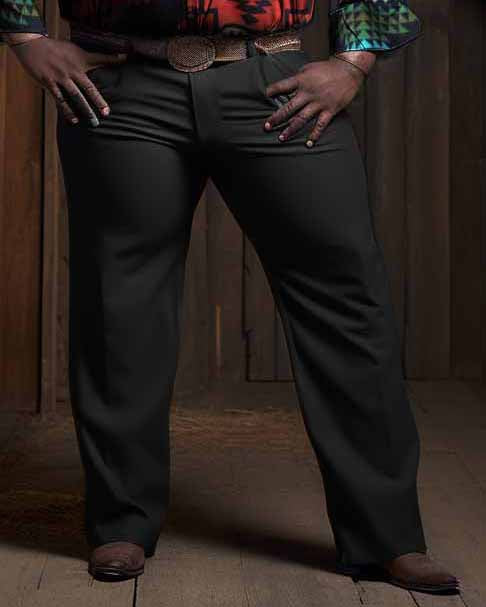 Big & Tall Black Western Graphic T-Shirt Pants Set for big men view 3