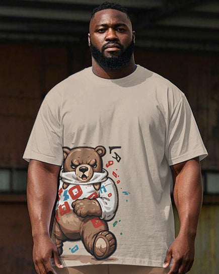 Big & Tall Streetwear T-Shirt Shorts Set for big men view 2