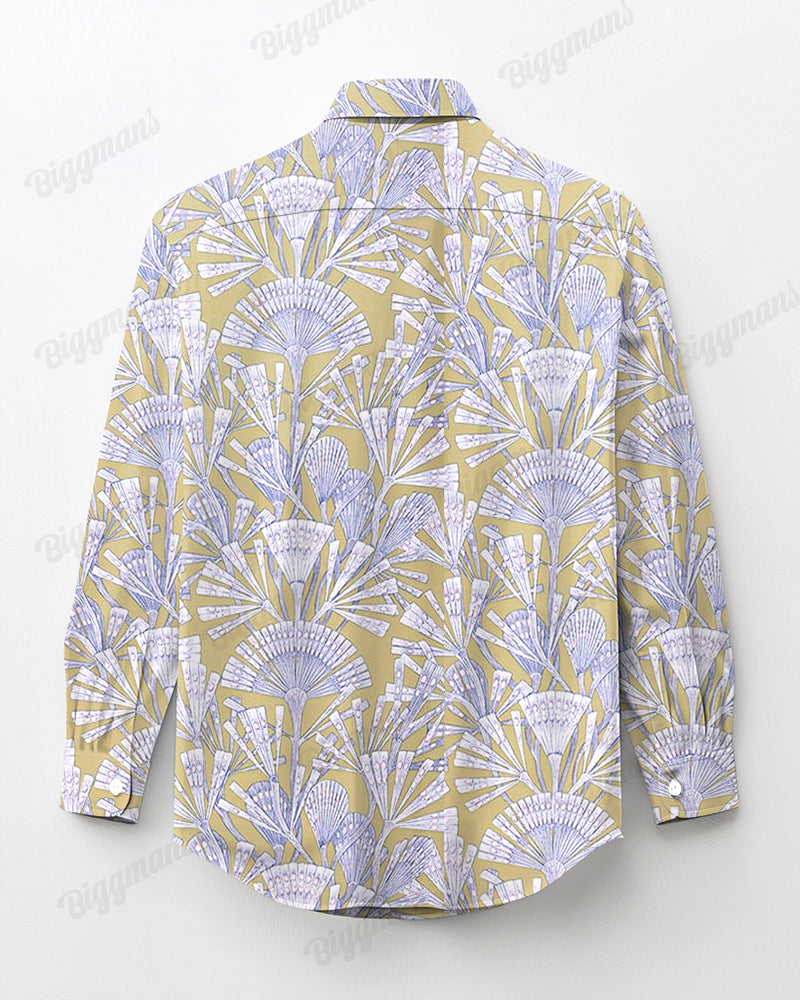 Big & Tall Geometric Long Sleeve Shirt for big men view 5