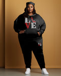 Big & Tall Solid Color Athletic Hoodie Sweatpants Set for big men view 1