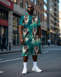 Big & Tall Streetwear T-Shirt Shorts Set for big men view 1