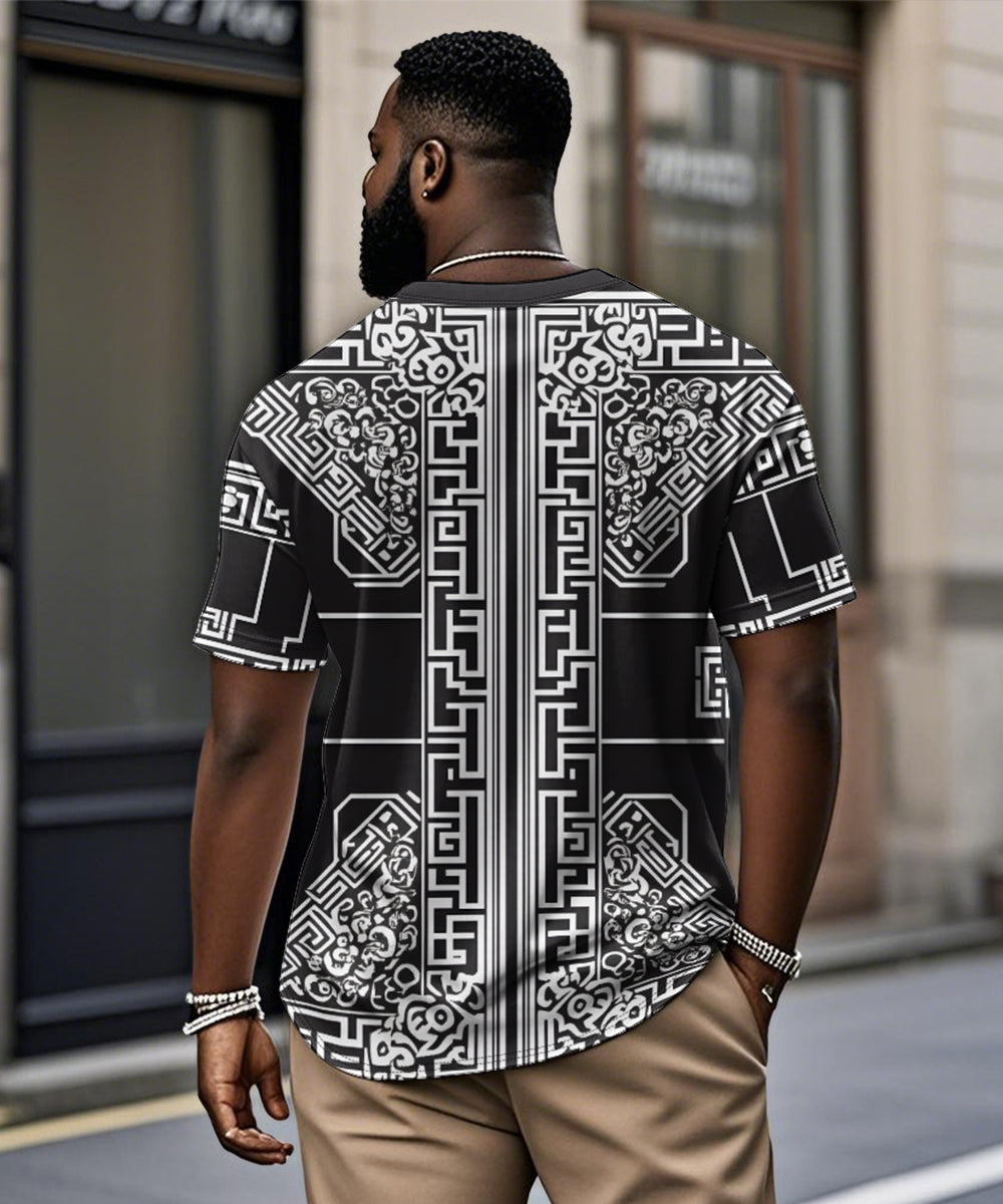 Big & Tall Black Vintage T-Shirt for big men view 2