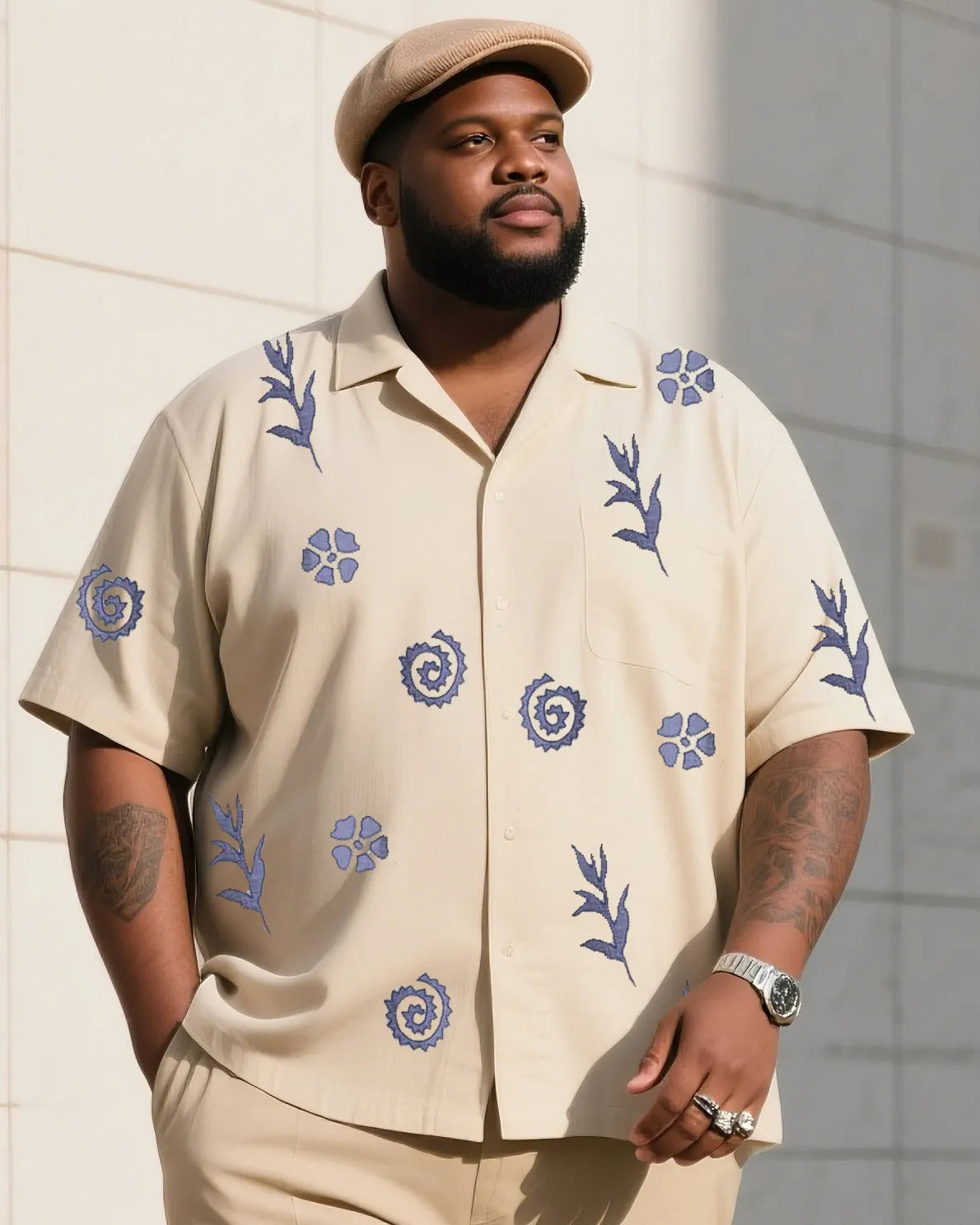 Big & Tall Vintage T-Shirt Pants Set for big men view 2