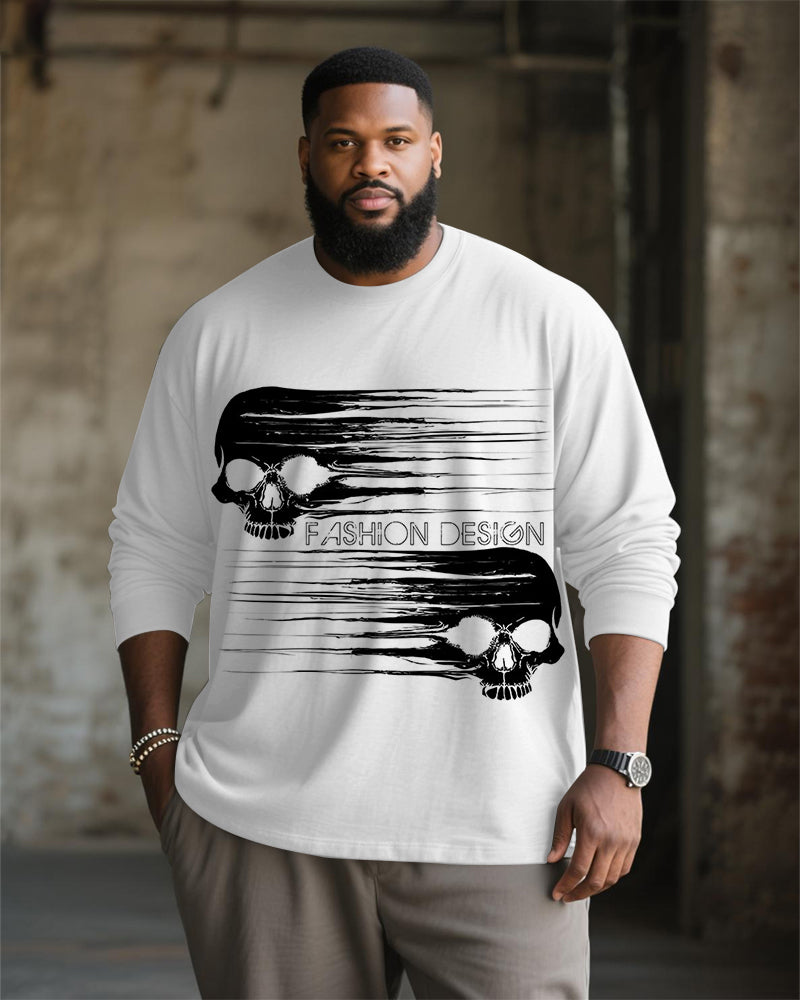 Big & Tall Black Graphic Skull T-Shirt for big men view 1
