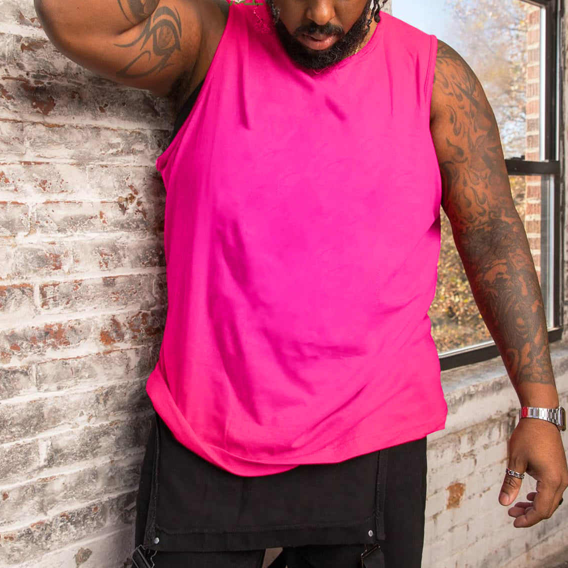 Big & Tall Solid Color Tank Top for big men view 12