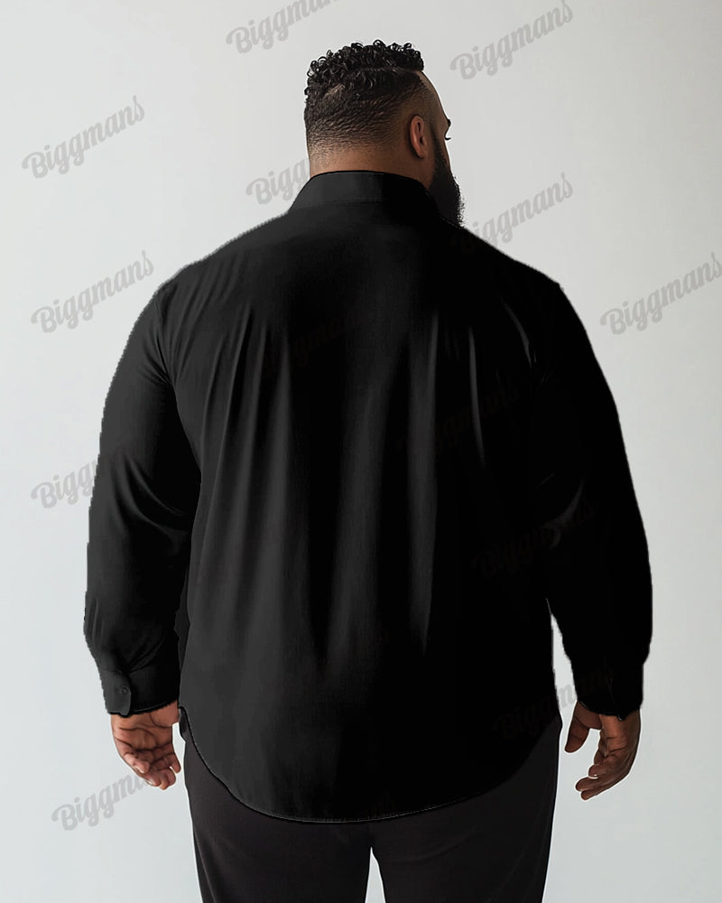 Big & Tall Colorblock Striped Long Sleeve Shirt for big men view 3