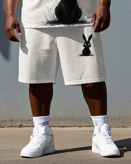 Big & Tall Graphic T-Shirt Shorts Set for big men view 3