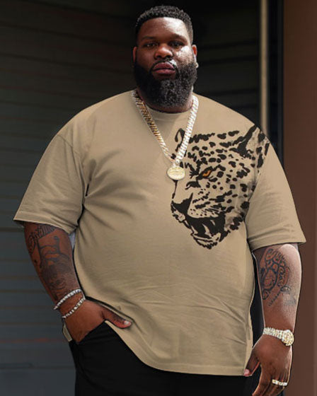 Big & Tall Graphic Streetwear T-Shirt Shorts Set for big men view 3
