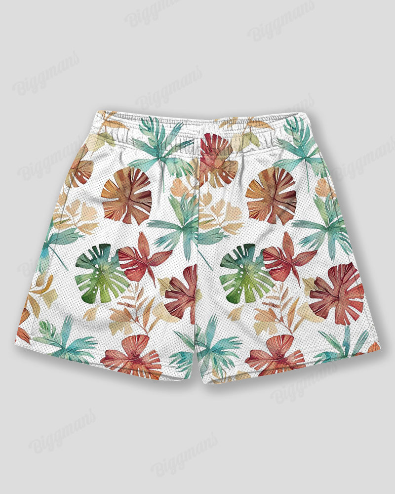 Big & Tall Hawaiian Graphic Athletic Shorts for big men view 1