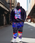 Big & Tall Streetwear Hoodie Sweatpants Set for big men view 1