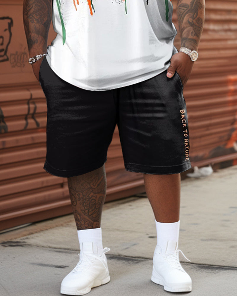 Big & Tall Graphic Camouflage Patchwork Two-piece Set for big men view 3