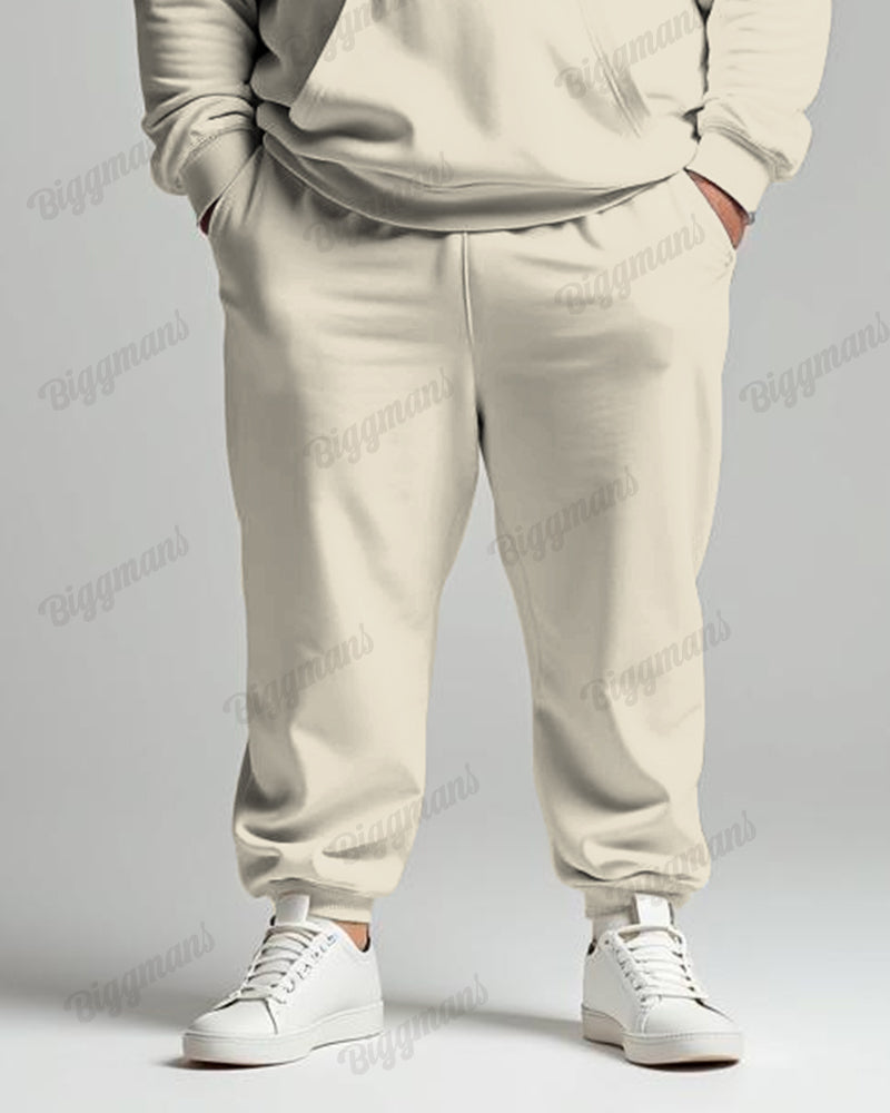Big & Tall Colorblock Striped Hoodie Sweatpants Set for big men view 3