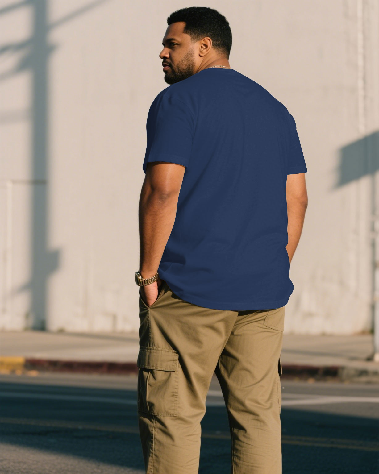Big & Tall Blue Floral Jeans for big men view 2