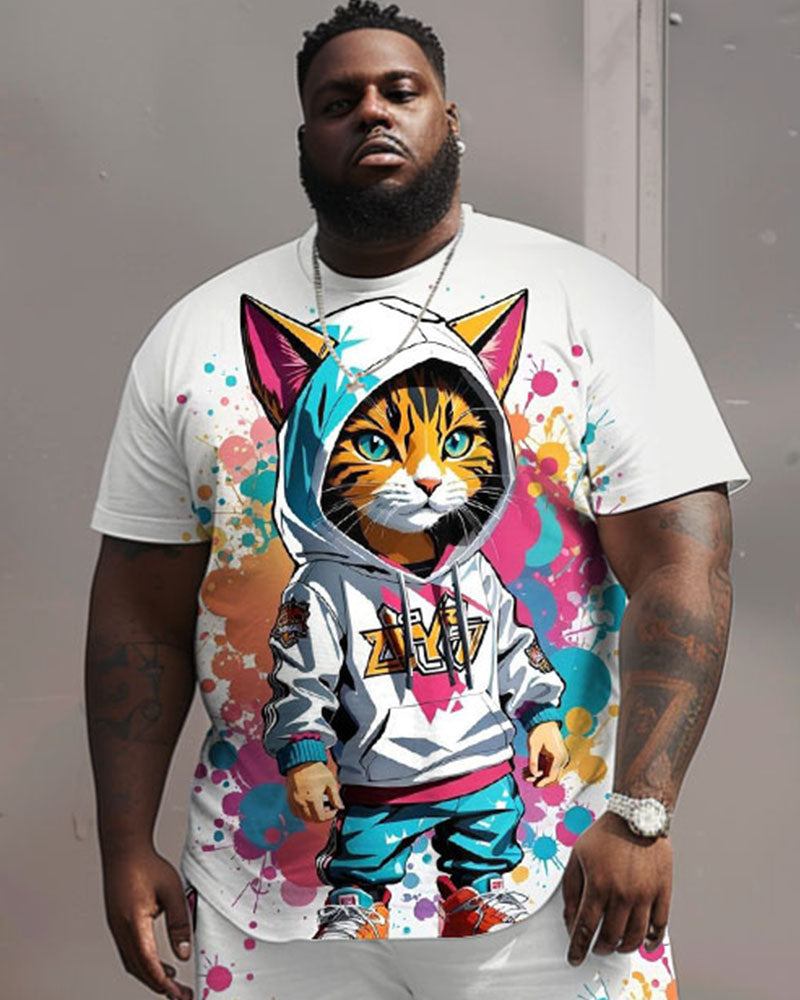 Big & Tall Graphic Graffiti Streetwear Hoodie for big men view 2