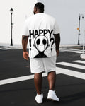Big & Tall Graphic T-Shirt Shorts Set for big men view 1