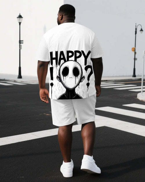 Big & Tall Graphic T-Shirt Shorts Set for big men view 1