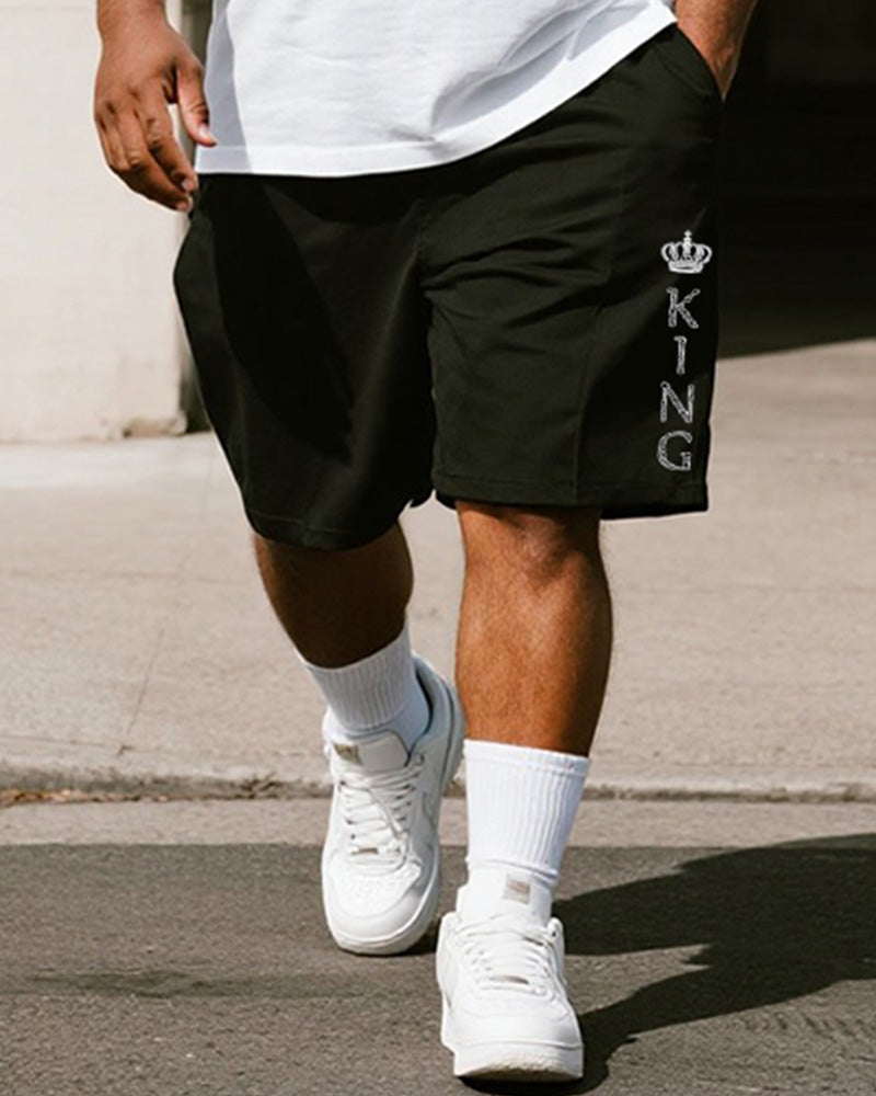Big & Tall Graphic T-Shirt Shorts Set for big men view 3