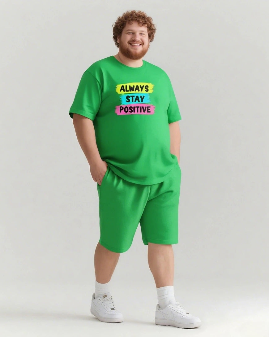 Big & Tall Graphic Streetwear T-Shirt Shorts Set for big men view 10