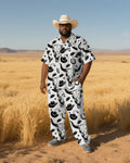 Big & Tall Western T-Shirt Pants Set for big men view 1