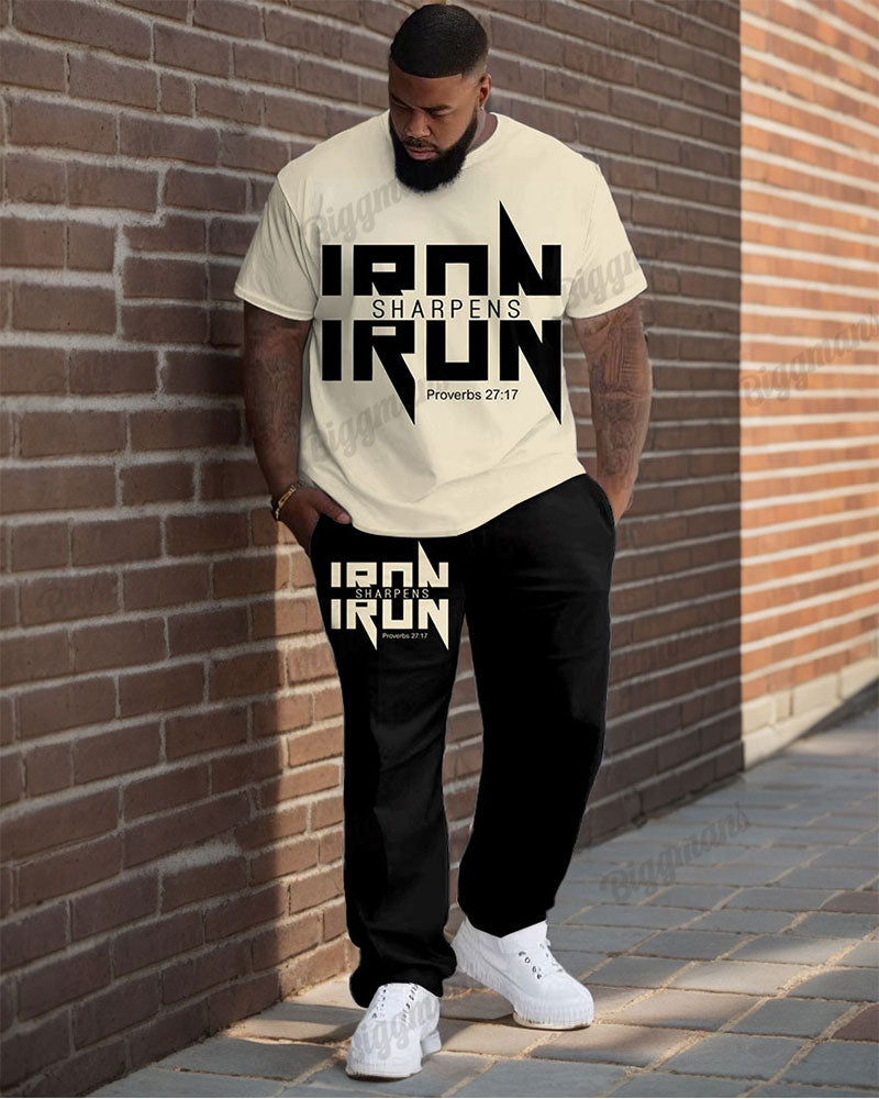 Big & Tall Graphic T-Shirt Pants Set for big men view 1