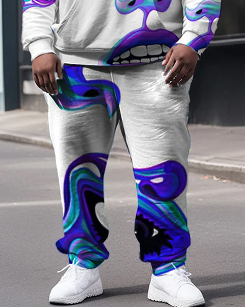 Big & Tall Streetwear Hoodie Sweatpants Set for big men view 3