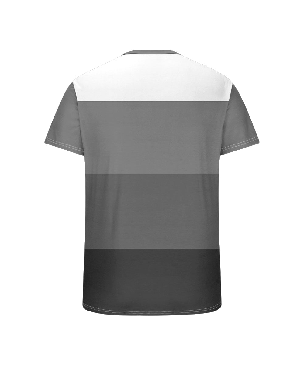 Big & Tall Gray Geometric Striped T-Shirt for big men view 5