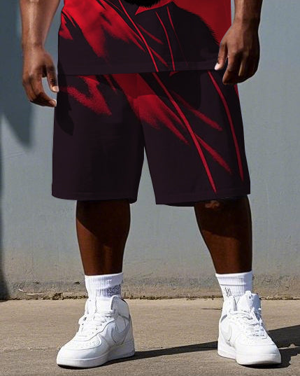 Big & Tall Streetwear T-Shirt Shorts Set for big men view 3