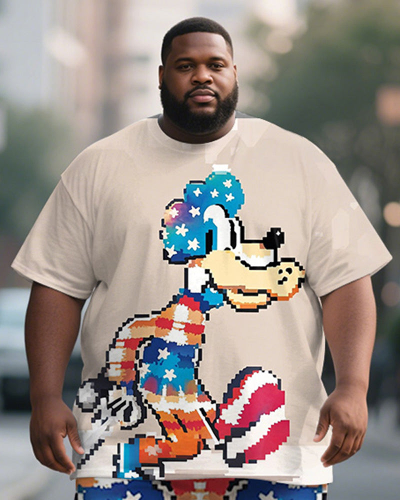 Big & Tall Graphic T-Shirt Shorts Set for big men view 2