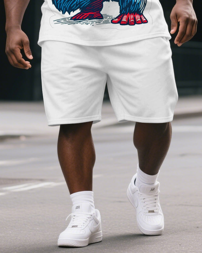 Big & Tall Graphic T-Shirt Shorts Set for big men view 3