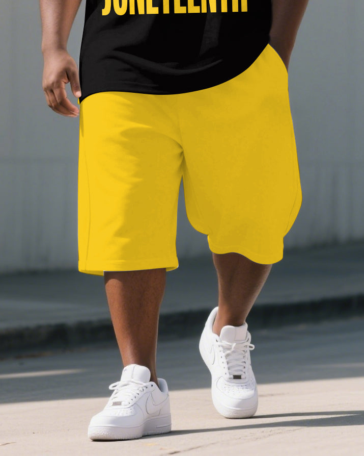 Big & Tall Juneteenth Striped Graphic Polo Shorts Set for big men view 3