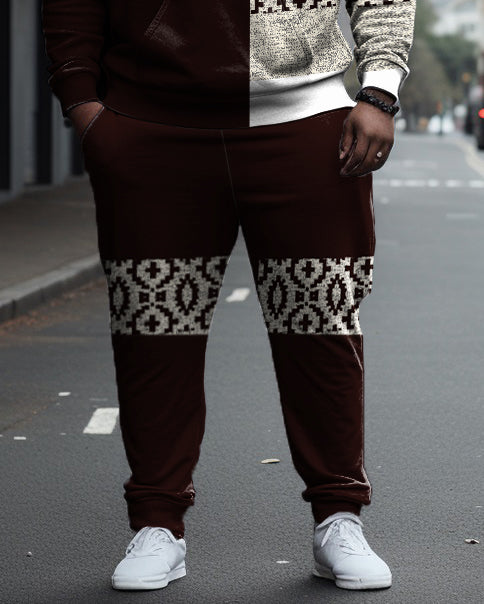 Big & Tall Colorblock Hoodie Sweatpants Set for big men view 3