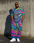 Big & Tall Streetwear T-Shirt Pants Set for big men view 1