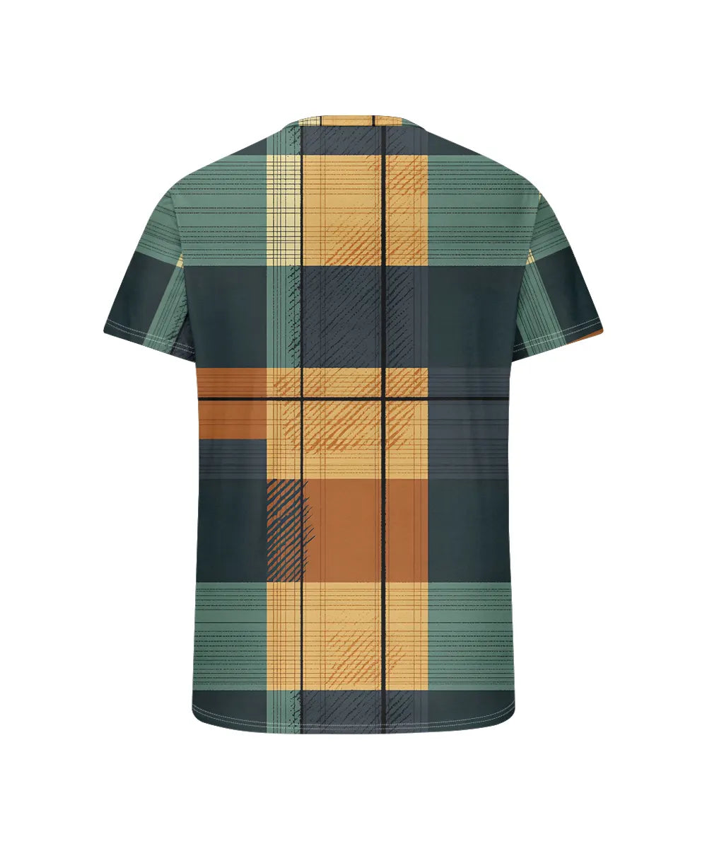 Big & Tall Green Yellow Geometric T-Shirt for big men view 5