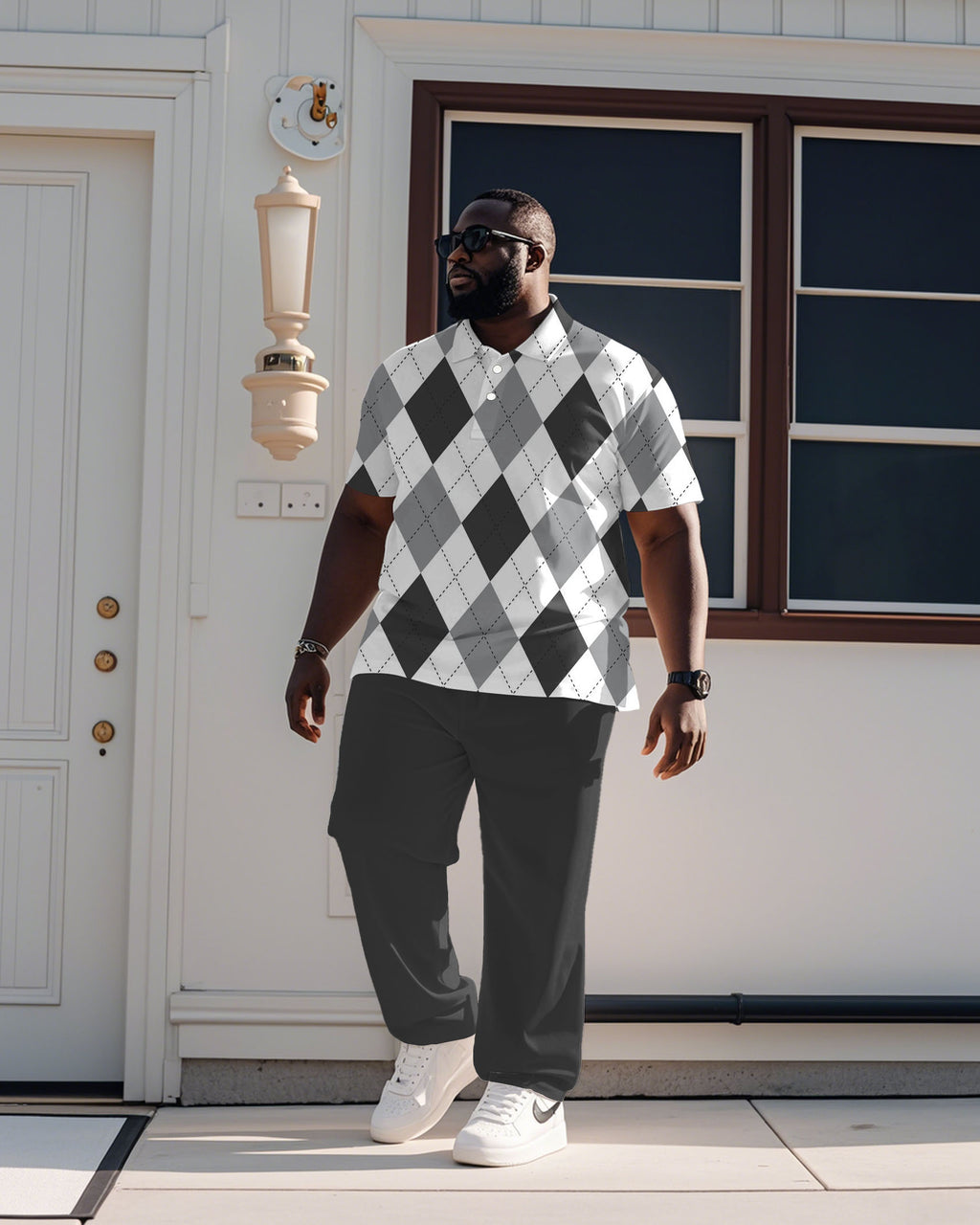 Big & Tall Gray Plaid Jeans for big men view 1