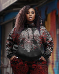 Big & Tall Graphic Streetwear Hoodie Sweatpants Set for big men view 2