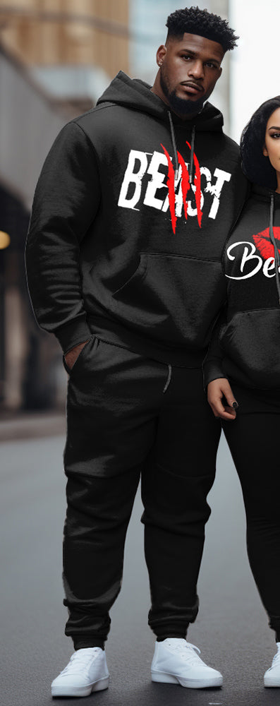 Big & Tall Graffiti Hoodie Sweatpants Set for big men view 2