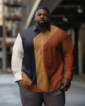 Big & Tall Colorblock Long Sleeve Shirt for big men
