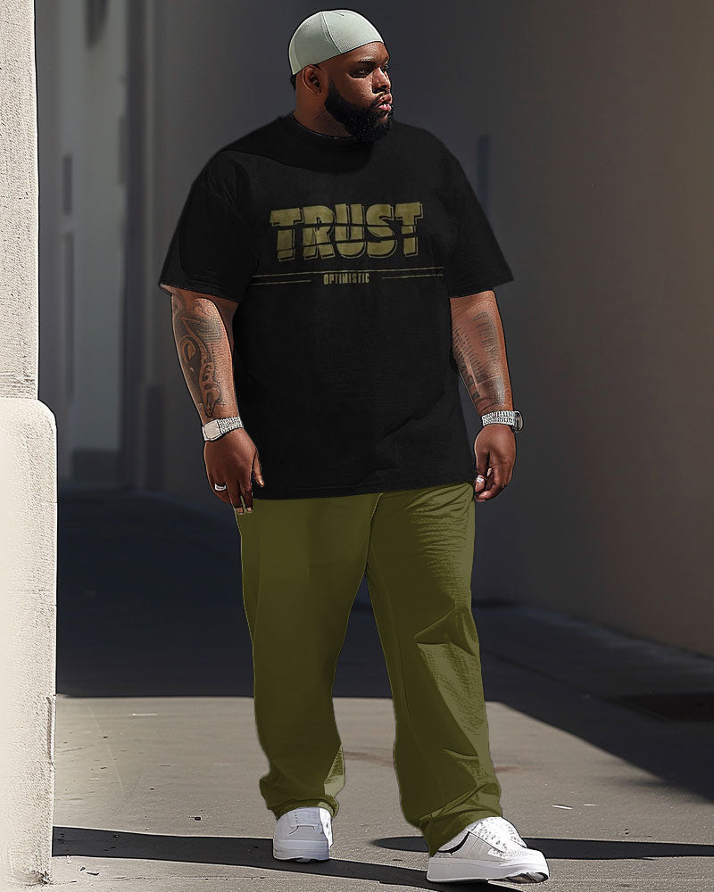 Big & Tall Graphic Streetwear Two-piece Set for big men view 1