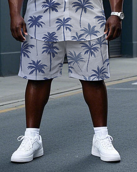 Big & Tall Hawaiian T-Shirt Shorts Set for big men view 3