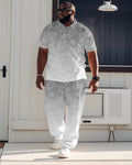 Big & Tall White Gray Hawaiian Jeans for big men view 1