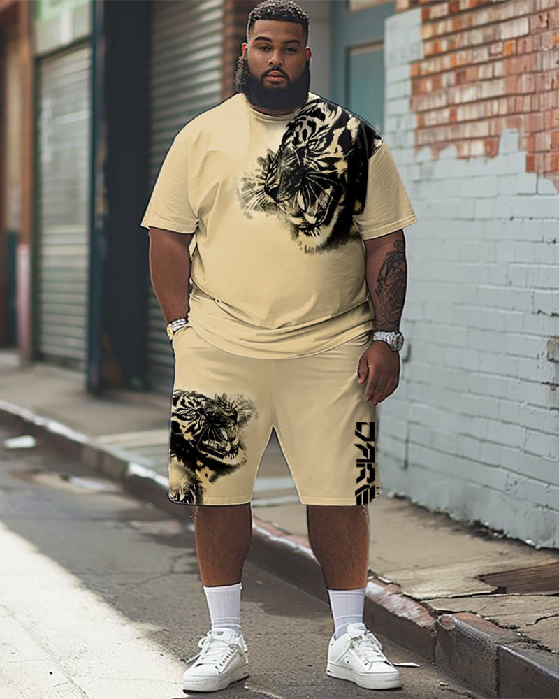 Big & Tall Streetwear T-Shirt Shorts Set for big men view 1