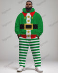 Big & Tall Striped Graphic Hoodie Sweatpants Set for big men view 1