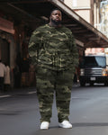 Big & Tall Camouflage Skull Hoodie Sweatpants Set for big men view 1