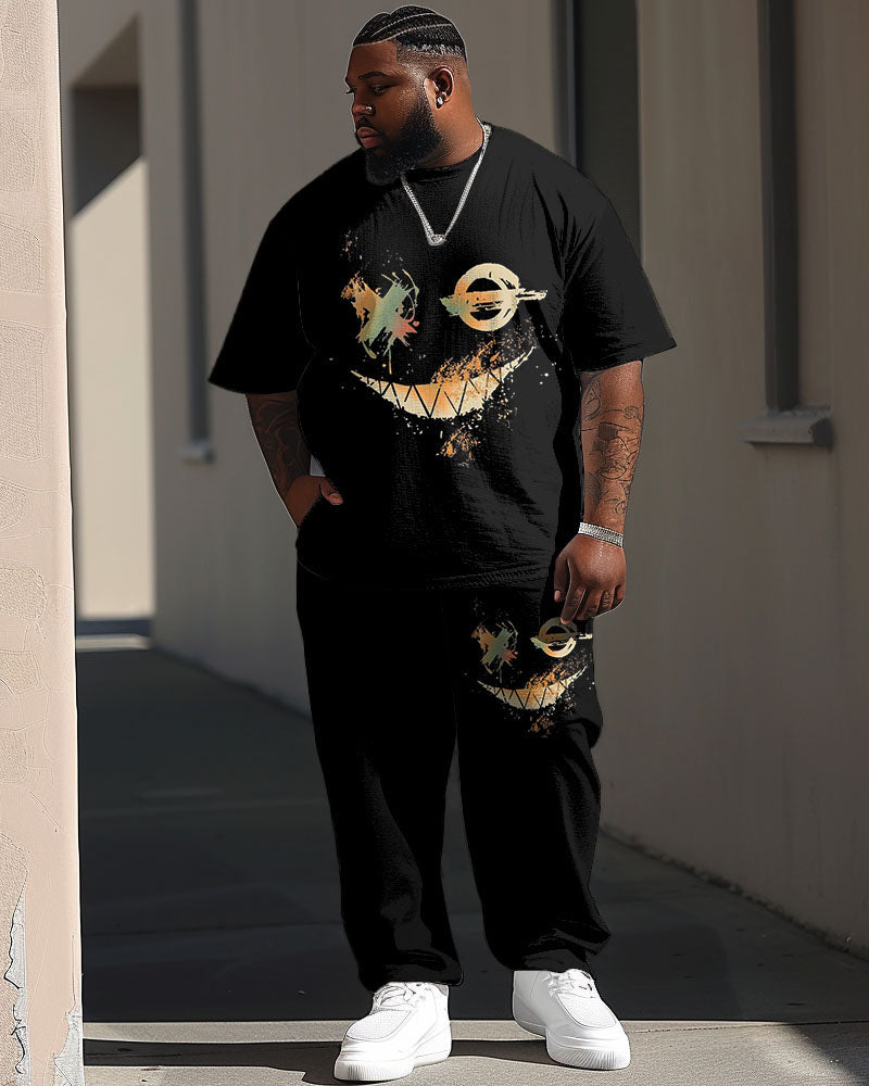 Big & Tall Graphic Graffiti T-Shirt Pants Set for big men view 1