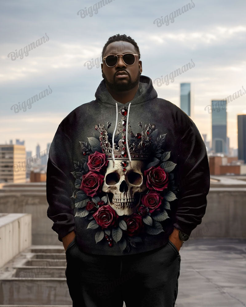 Big & Tall Graphic Skull Hoodie for big men