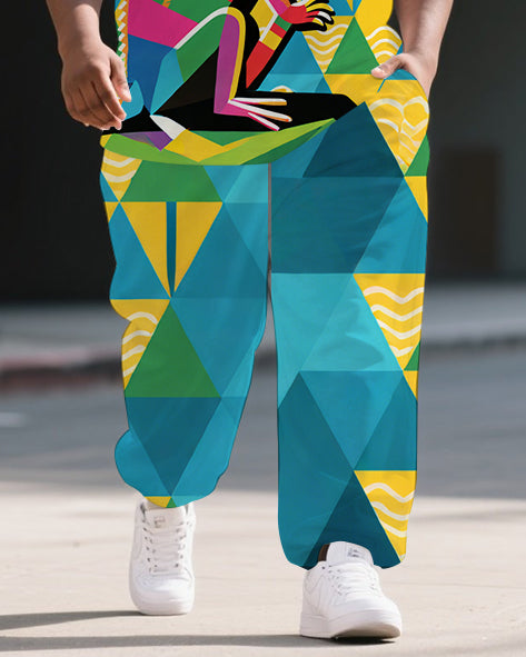 Big & Tall Streetwear T-Shirt Pants Set for big men view 3