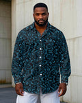 Big & Tall Business Casual Vintage Long Sleeve Shirt for big men view 1