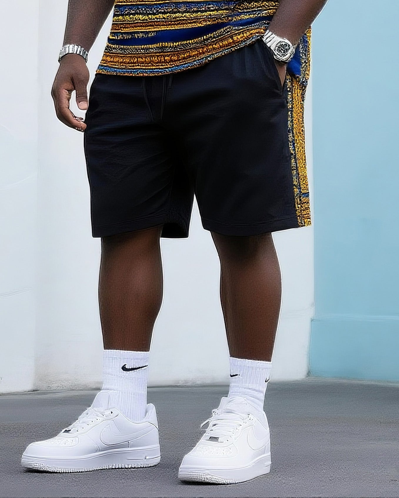 Big & Tall Vintage T-Shirt Shorts Set for big men view 3