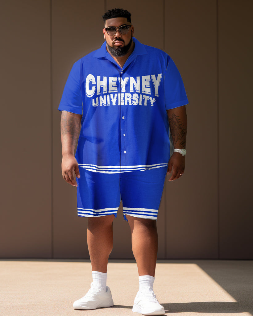 Big & Tall Graphic Shirt Shorts Set for big men view 1